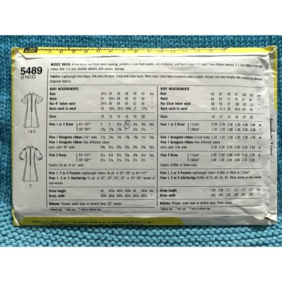 Simplicity 5489 Sewing pattern Aline dress flutter puff sleeve size 16 - Picture 3 of 5